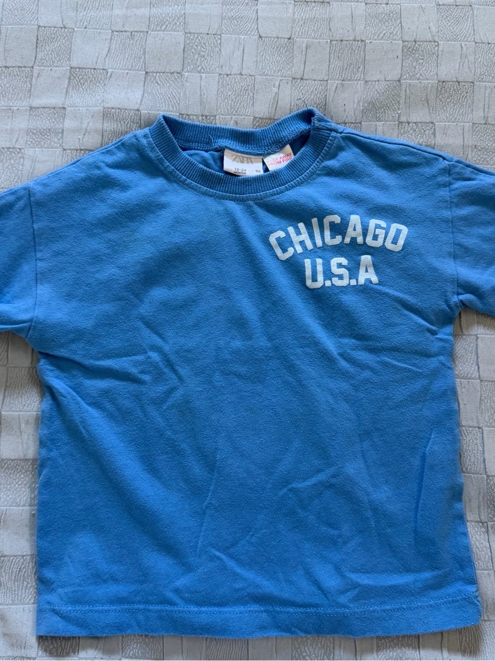 Zara Blue 'Chicago U.S.A.' Kids Short Sleeve Tee